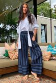 Bloc Stripe Wide Leg Pant Ink & Navy